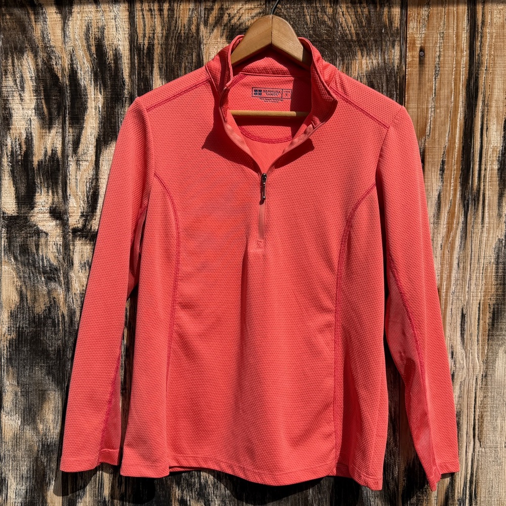 Bermuda Sands Pink Long Sleeve Golf‎ Zip Breathable Mesh UPF 50 Sun Shirt